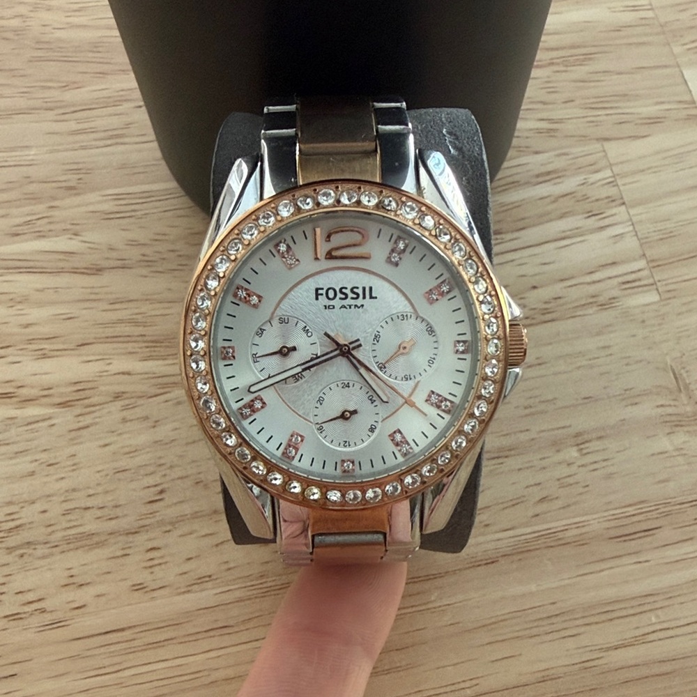 Fossil Women's Two-Tone Crystal Watch